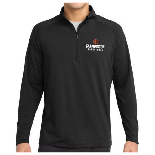 farmington youth basketball charcoal heather embroidered 1/4 zip pullover (st850)