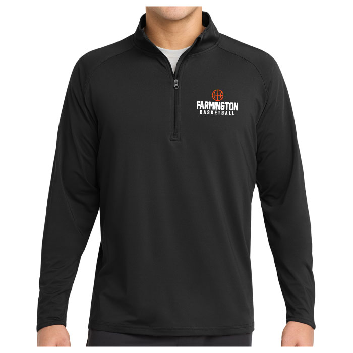 farmington youth basketball charcoal heather embroidered 1/4 zip pullover (st850)