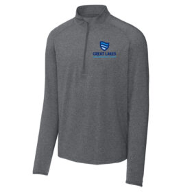 great lakes neurobehavioral center charcoal grey heather embroidered 1/4 zip pullover (st850)