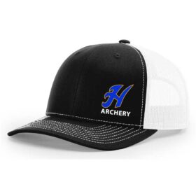 hastings archery black/white embroidered snapback baseball cap (112)