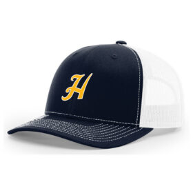 highland white/navy embroidered snapback baseball cap (632)