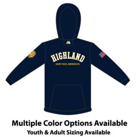 highland softball printed gold pullover hoodie (pc90h)