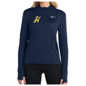 highland baseball navy ladies embroidered nike 1/2 zip jacket (nkdh4951)