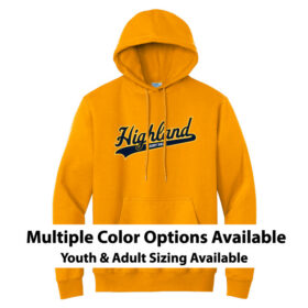 highland softball printed gold pullover hoodie (pc90h)