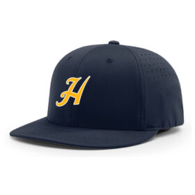 highland white/navy embroidered snapback baseball cap (632)
