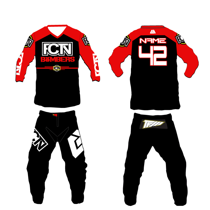 Download FCTN - "Red Bombers" Motocross Gear Set | Custom Apparel Inc.
