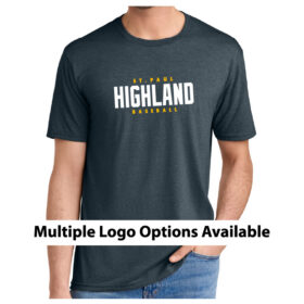 highland navy longsleeve printed performance tee (st350ls)