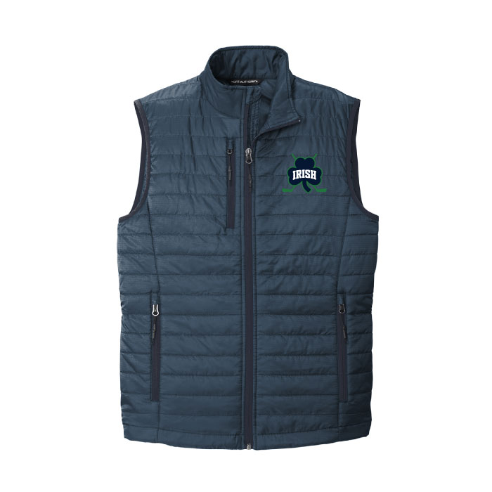 raha boosters regatta blue packable puffy vest (j851)