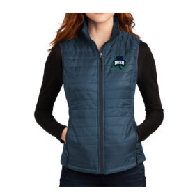 raha boosters regatta blue ladies packable puffy vest (l851)