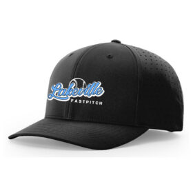lakeville fastpitch black embroidered snapback baseball cap (632)