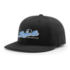 lakeville fastpitch black embroidered snapback baseball cap (632)
