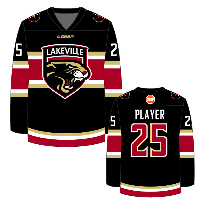 lakeville icecats hockey full dye crewneck shortsleeve jersey