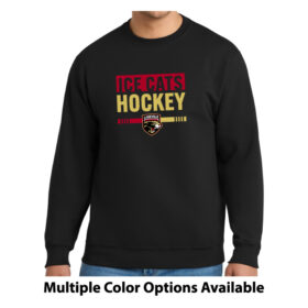 lakeville icecats hockey printed fleece crewneck sweatshirt (pc90)