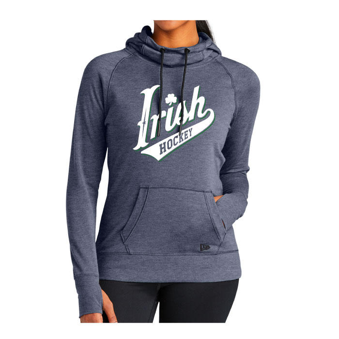 raha boosters navy heather new era ladies printed tri blend fleece pullover (lnea510)