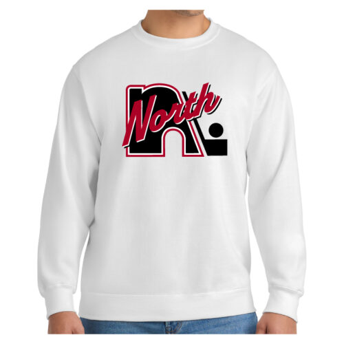lakeville north hockey printed fleece crewneck sweatshirt (pc90)