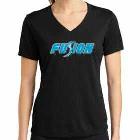 Fusion Fastpitch - Black Printed Ladies Performance Tee (LST340)
