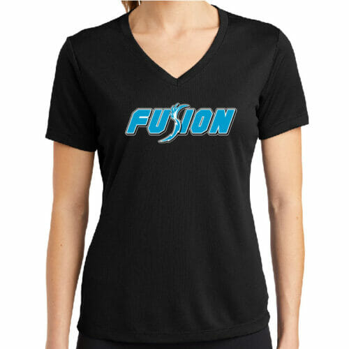 Fusion Fastpitch - Black Printed Ladies Performance Tee (LST340)
