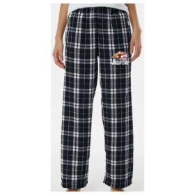 lakeville south wrestling black/white embroidered flannel pants (by6624)