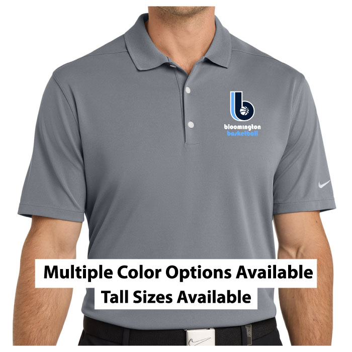 bloomington basketball coaches embroidered nike dri fit micro pique 2.0 polo (nkdc1963)