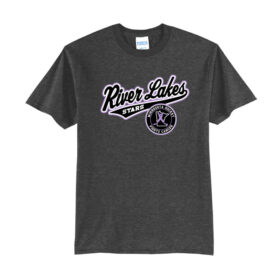 river lakes hockey printed dark heather gray core blend tee (pc55)