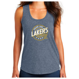prior lake baseball navy frost printed women’s perfect tri racerback tank (dm138l)
