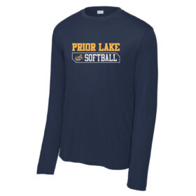 prior lake fastpitch navy longsleeve printed performance tee (st350ls)