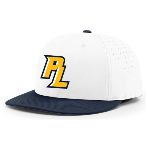 Prior Lake Thunder - White/Navy Blue Embroidered FlexFit Baseball Cap (PTS30)