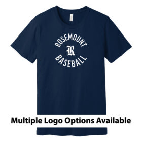 rosemount baseball navy short sleeve printed tee (bc3001)