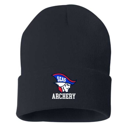 seas archery navy/white embroidered snapback baseball cap (112)