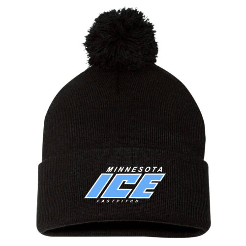MN ICE - Black Embroidered Stocking Cap (SP15)