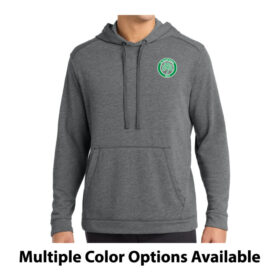 st. joseph school black tri blend wicking fleece hooded pullover (st296)