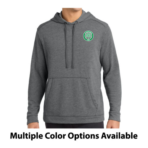 st. joseph school black tri blend wicking fleece hooded pullover (st296)