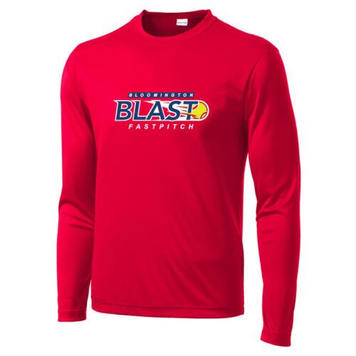 Bloomington Blast Fastpitch - Red Longsleeve Printed Performance Tee (ST350LS)