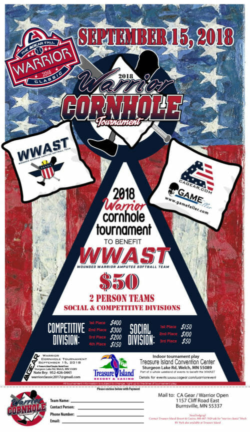 -CA Warrior Tourney - Cornhole Team Sign-up Sheet
