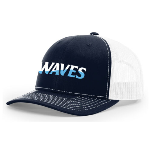 Waves Fastpitch - Navy/White Embroidered Snapback Baseball Cap (112)
