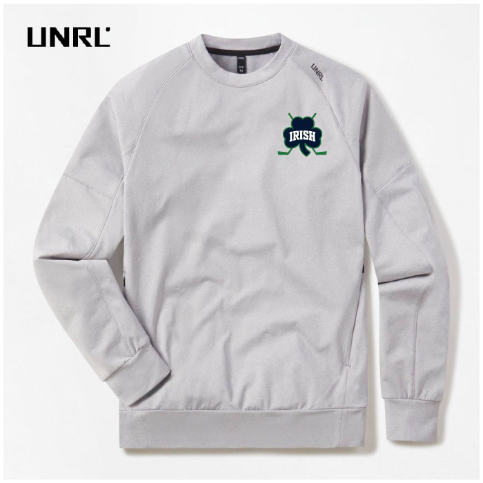 raha boosters heather gray embroidered unrl crossover crewneck