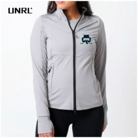 raha boosters gray embroidered unrl ladies transition full zip