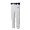 CA Stock Baseball Pants - White with Navy Piping and Belt Loops