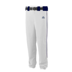 CA Stock Baseball Pants - White with Navy Piping and Belt Loops
