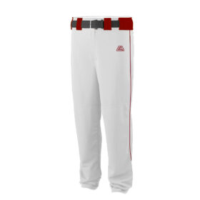 CA Stock Baseball Pants - White with Red Piping and Belt Loops